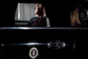 President Trump Departs The White En Route To Deliver The State Of The Union Address At The U.s. Capitol