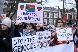 Palestine Supporters Demonstrate In Front Of The International Court Of Justice In The Hague
